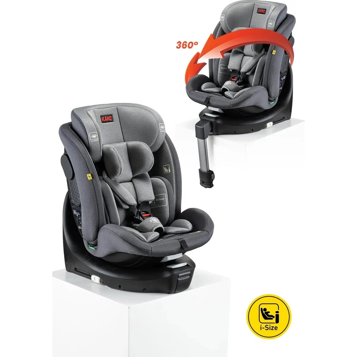 KANZ Comfort PRO I-Size 360° Isofıx Oto Koltuğu Gri