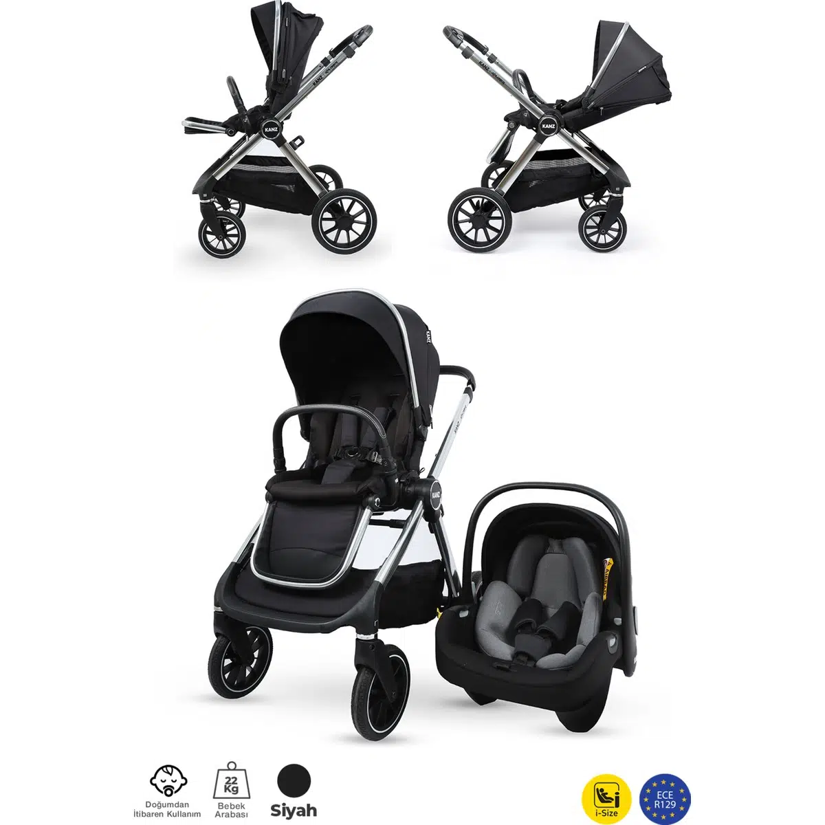 Explorer Autofold Travel Sistem Bebek Arabası Cole Black
