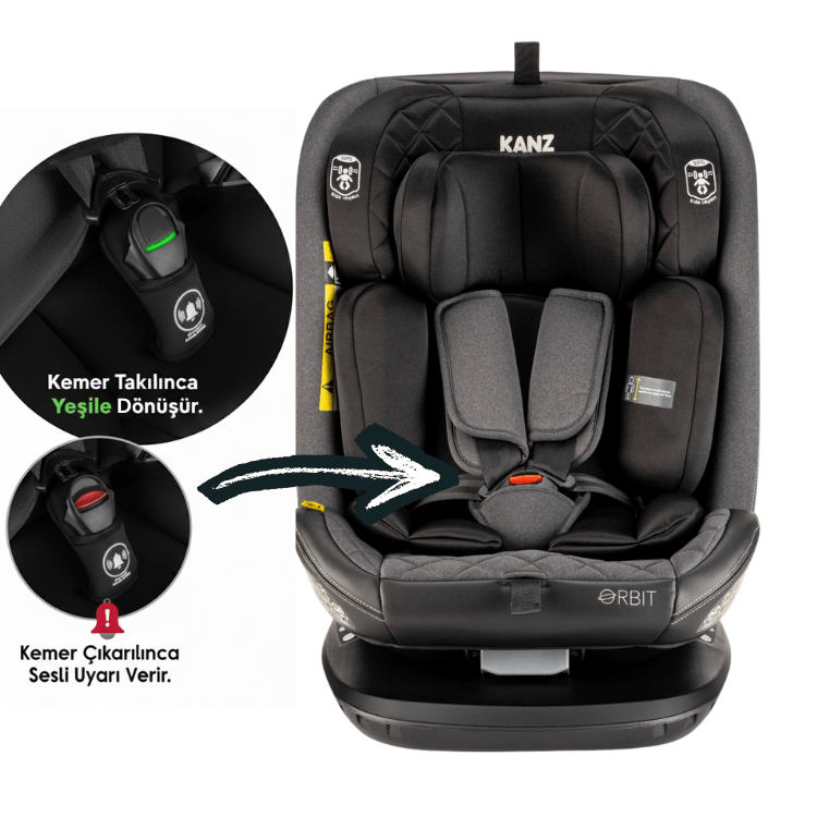 KANZ Orbit I-Size İsofix Bağlantılı Oto Koltuğu 0-36 Kg Siyah