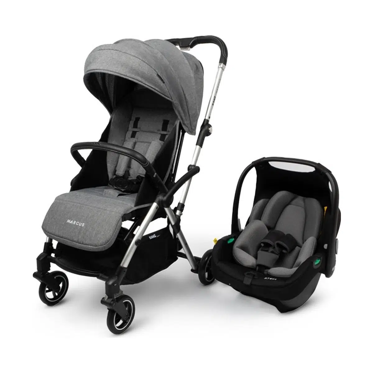 KANZ Marcus Tek El Katlanabilen Kabin Travel Sistem Bebek Arabası Heavy Grey