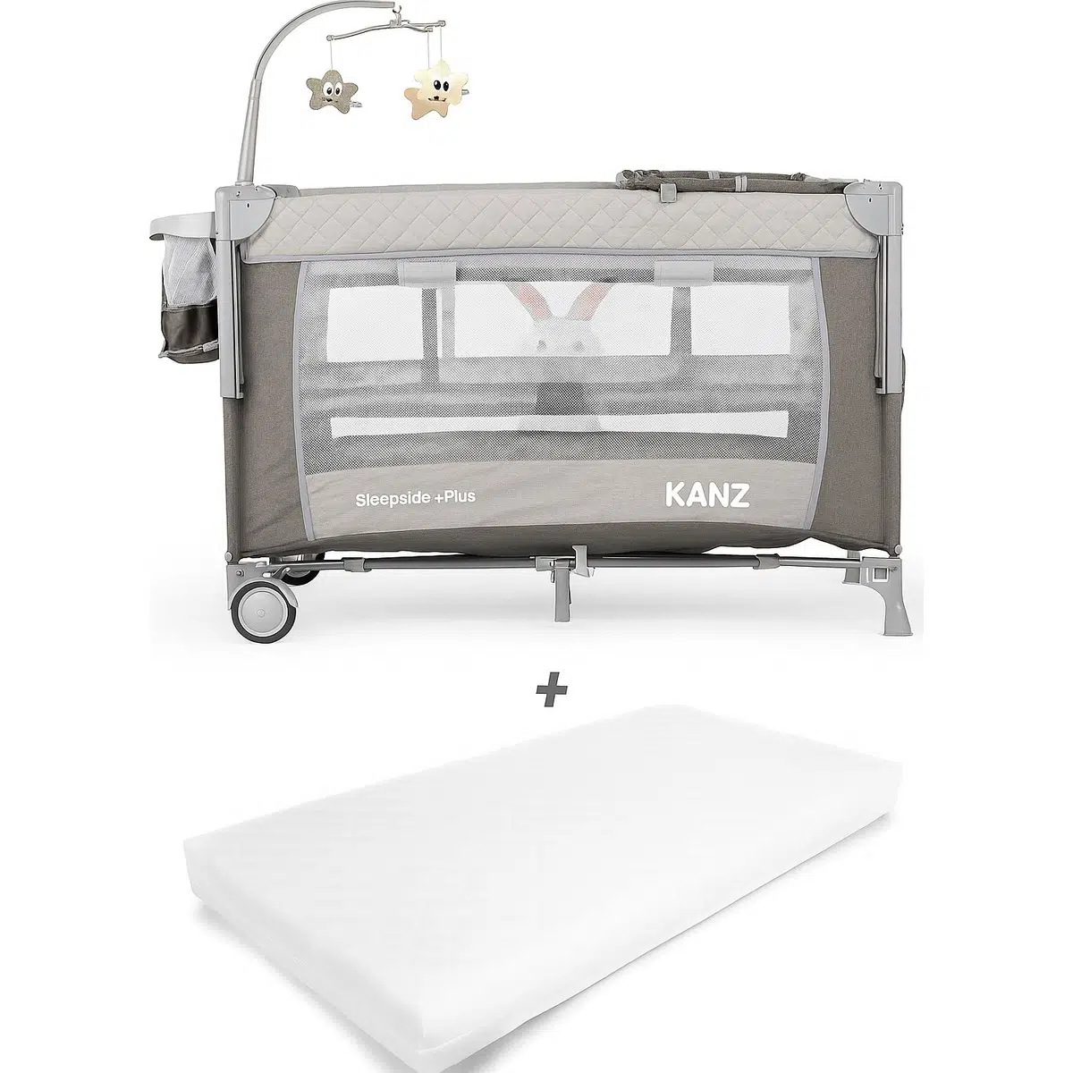 Sleepside +Plus Anne Yanı Park Yatak Gri - Yataklı