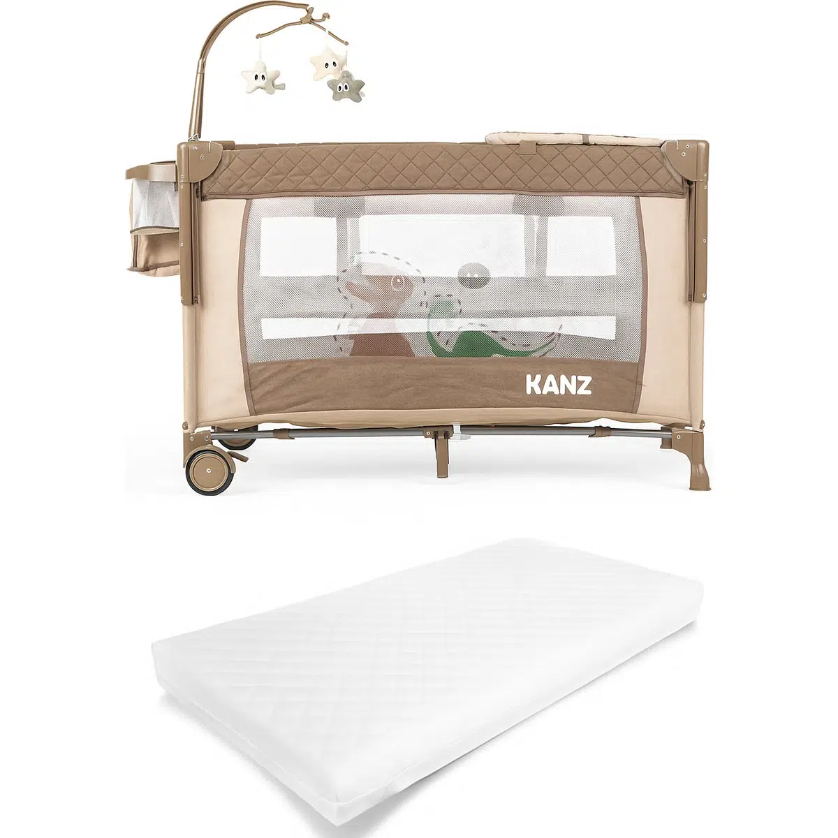 Sleepside +Plus Anne Yanı Park Yatak Kahve - Yataklı